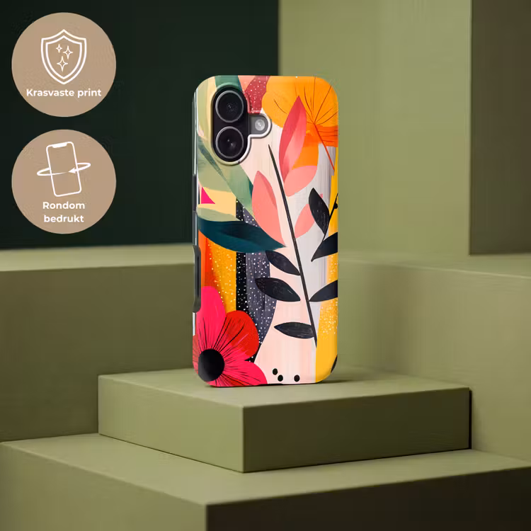 Bloemen - Bladeren - Abstract - Kleurrijk Toughcase MagSafe Apple iPhone 17 klein -USP_PrintM_NL