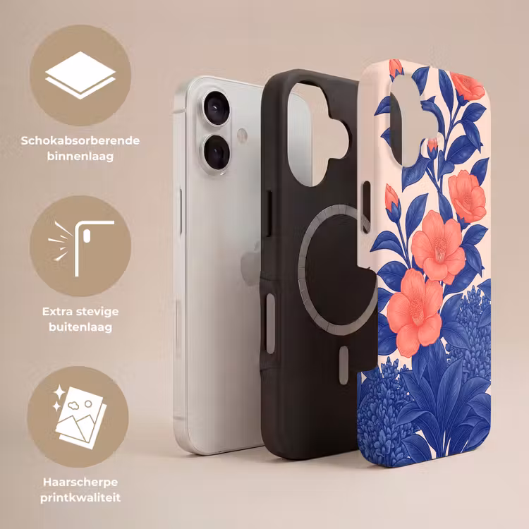 Telefoonhoesje Toughcase - Bloemen - Bladeren - Botanisch - Bloemen - Bladeren - Botanisch Toughcase MagSafe Apple iPhone 17 klein