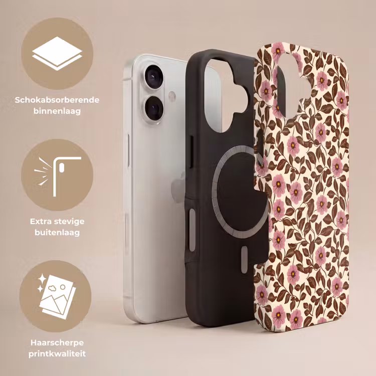 Bloemen - Bladeren - Kleurrijk Toughcase MagSafe Apple iPhone 17 klein 1017 -USP_Lagen_NL