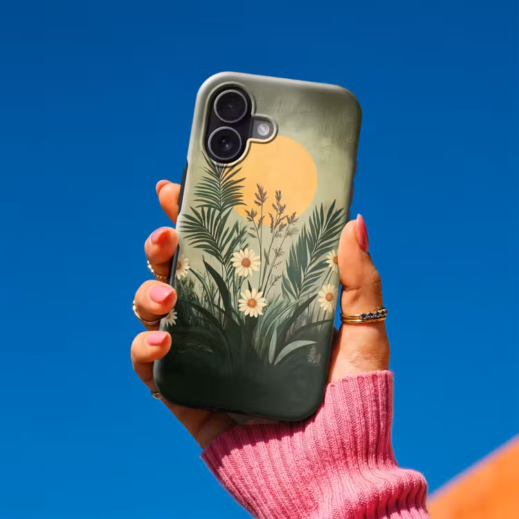 Bloemen - Bladeren - Zon - Groen Toughcase MagSafe Apple iPhone 17 klein -Sfeer1V