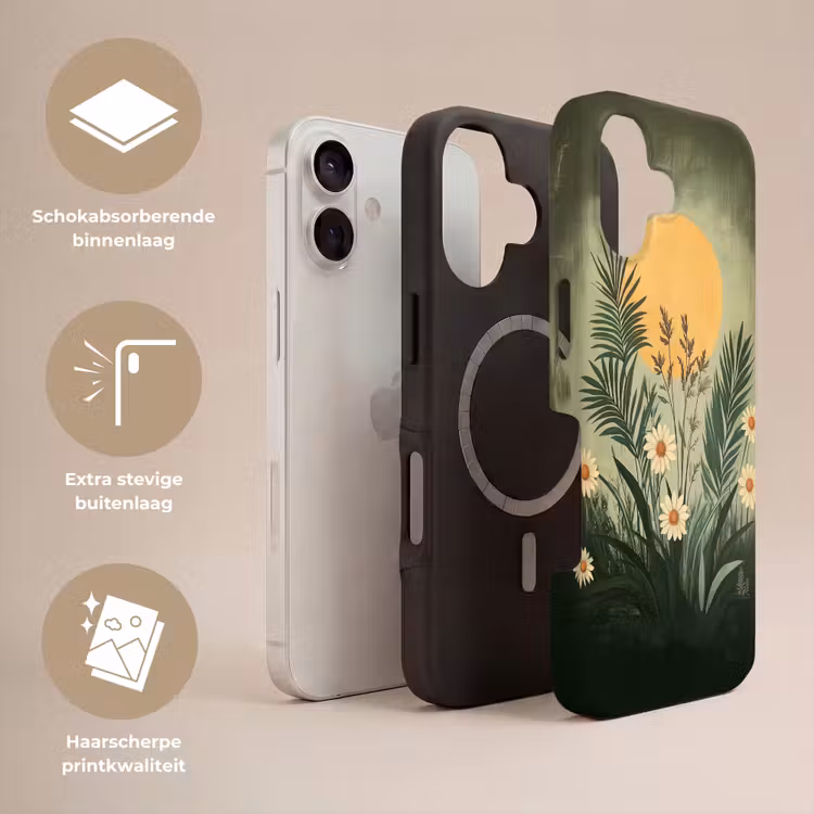 Bloemen - Bladeren - Zon - Groen Toughcase MagSafe Apple iPhone 17 klein -USP_Lagen_NL