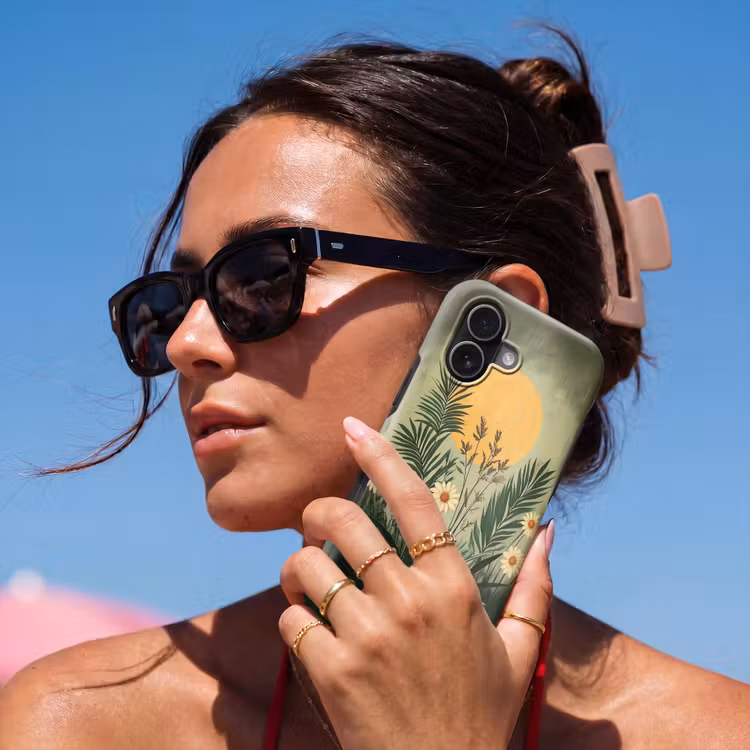Bloemen - Bladeren - Zon - Groen Toughcase MagSafe Apple iPhone 17 klein -Sfeer2V