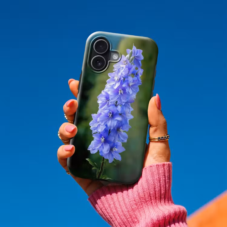 Bloemen - Blauw - Dennenboom Toughcase MagSafe Apple iPhone 17 klein -Sfeer1V