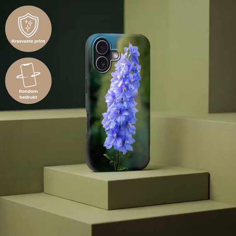 Bloemen - Blauw - Dennenboom Toughcase MagSafe Apple iPhone 17 klein -USP_PrintM_NL