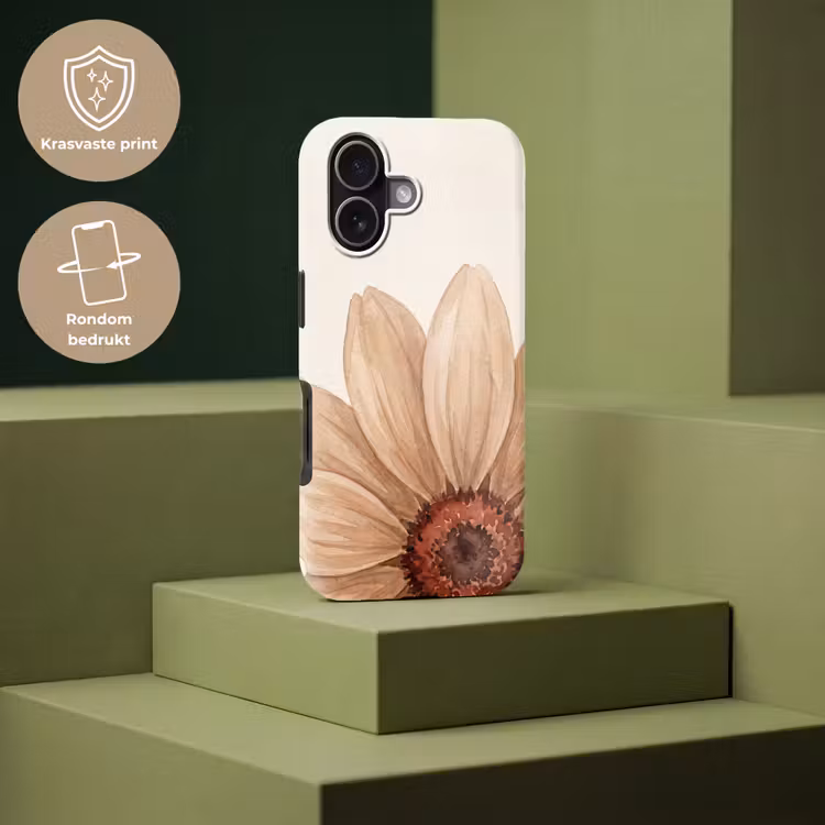 Bloemen - Bloemblad - Natuur - Aquarel - Beige Toughcase MagSafe Apple iPhone 17 klein -USP_PrintM_NL