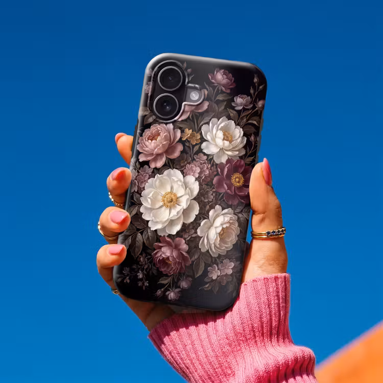 Bloemen - Boeket - Klassiek - Donker - Rood Toughcase MagSafe Apple iPhone 17 klein -Sfeer1V