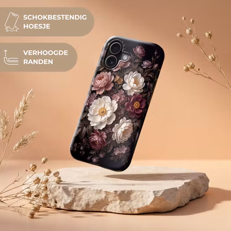 Bloemen - Boeket - Klassiek - Donker - Rood Toughcase MagSafe Apple iPhone 17 klein -USP_RandenV_NL