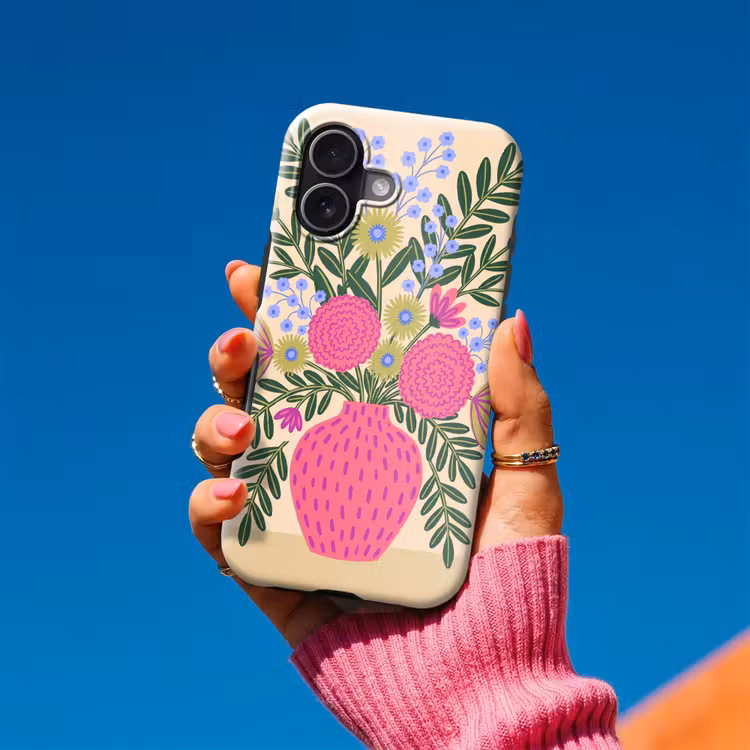 Bloemen - Boeket - Natuur - Abstract - Roze Toughcase MagSafe Apple iPhone 17 klein -Sfeer1V