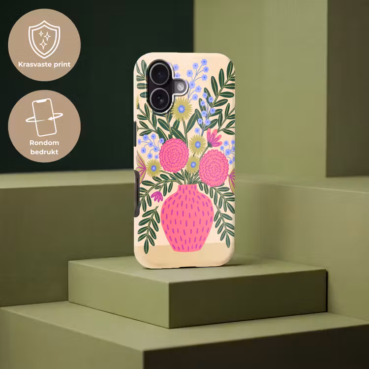 Bloemen - Boeket - Natuur - Abstract - Roze Toughcase MagSafe Apple iPhone 17 klein -USP_PrintM_NL
