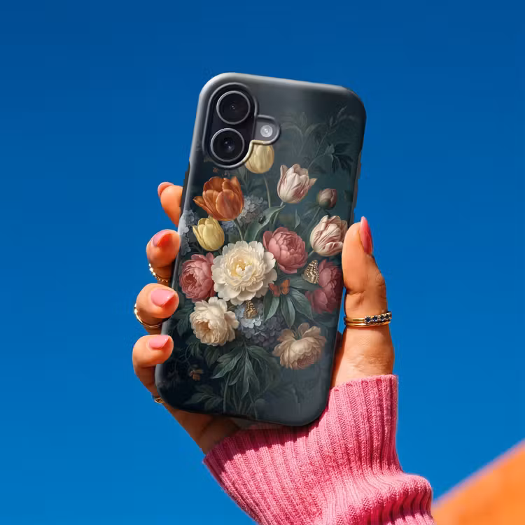 Bloemen - Boeket - Natuur - Klassiek - Donker Toughcase MagSafe Apple iPhone 17 klein -Sfeer1V