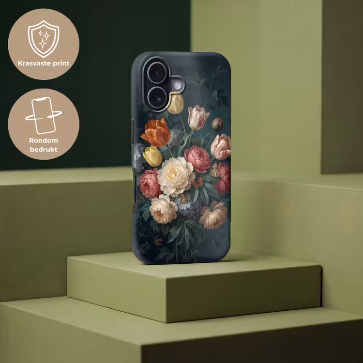 Bloemen - Boeket - Natuur - Klassiek - Donker Toughcase MagSafe Apple iPhone 17 klein -USP_PrintM_NL