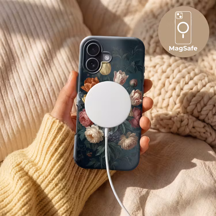 Bloemen - Boeket - Natuur - Klassiek - Donker Toughcase MagSafe Apple iPhone 17 klein -USP_MagsafeV