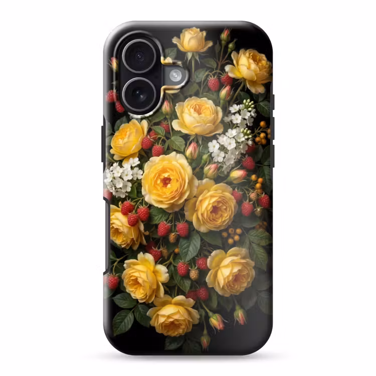 Bloemen - Boeket - Natuur - Klassiek - Geel Toughcase MagSafe Apple iPhone 17 klein -3d