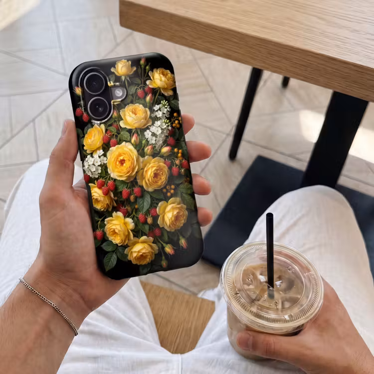 Bloemen - Boeket - Natuur - Klassiek - Geel Toughcase MagSafe Apple iPhone 17 klein -Sfeer1M