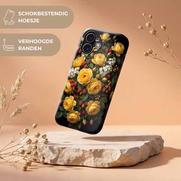 Bloemen - Boeket - Natuur - Klassiek - Geel Toughcase MagSafe Apple iPhone 17 klein -USP_RandenV_NL