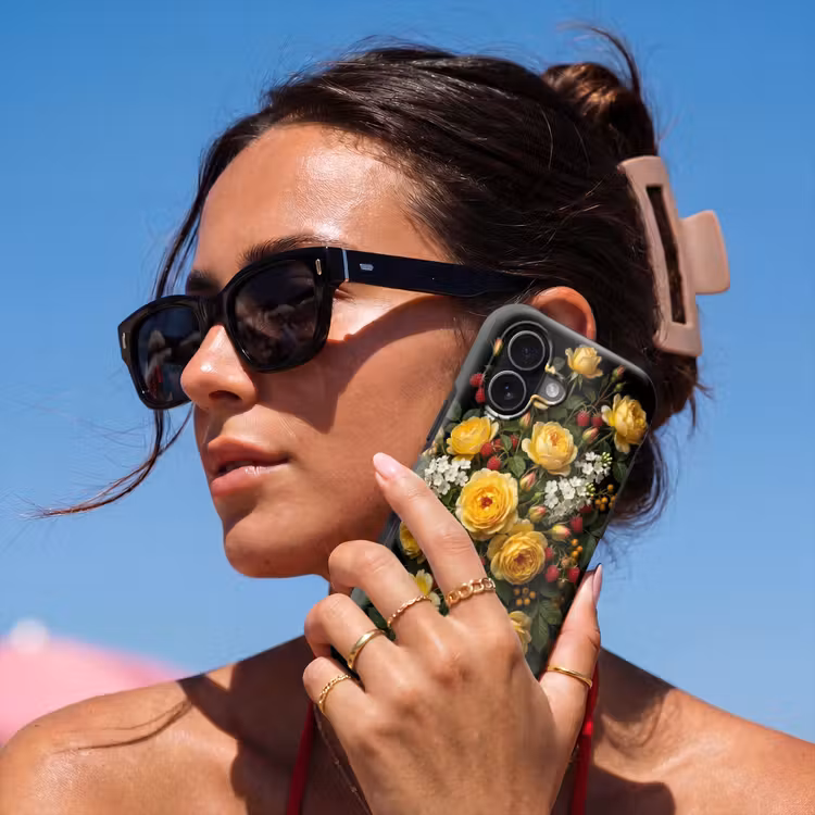 Bloemen - Boeket - Natuur - Klassiek - Geel Toughcase MagSafe Apple iPhone 17 klein -Sfeer2V