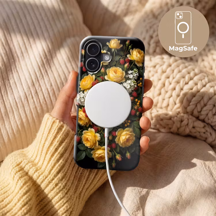 Bloemen - Boeket - Natuur - Klassiek - Geel Toughcase MagSafe Apple iPhone 17 klein -USP_MagsafeV