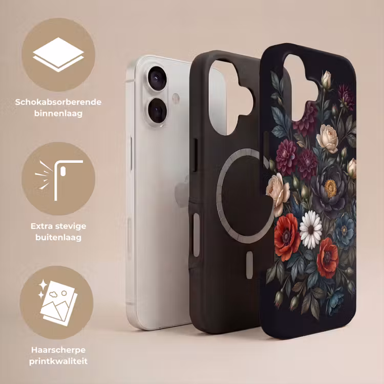 Bloemen - Boeket - Natuur - Klassiek - Weelderig Toughcase MagSafe Apple iPhone 17 klein -USP_Lagen_NL