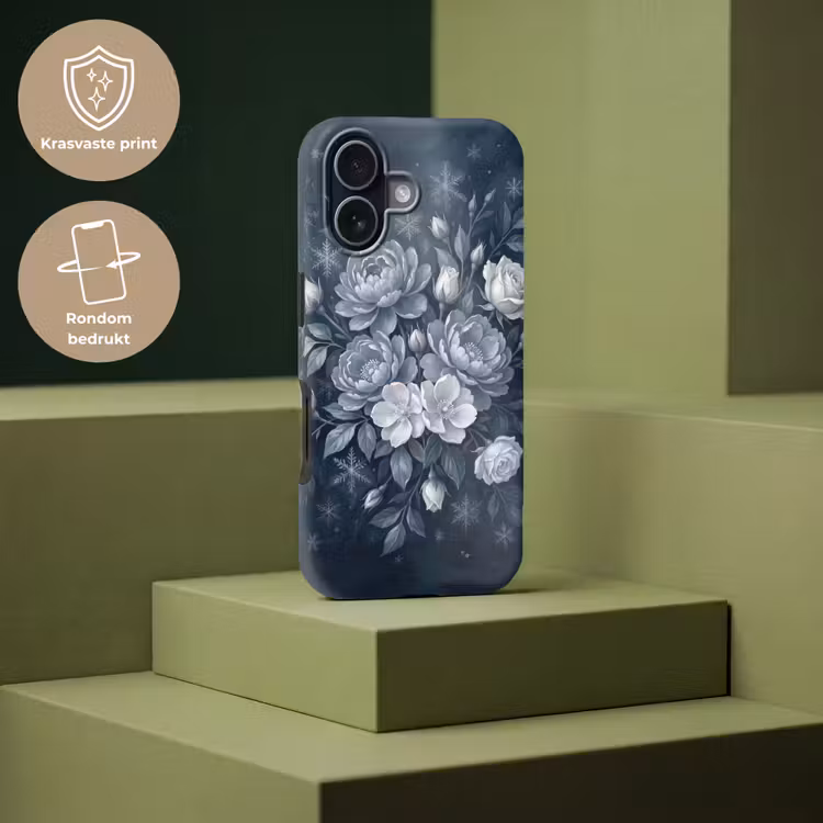 Bloemen - Boeket - Winter - Abstract - Blauw Toughcase MagSafe Apple iPhone 17 klein -USP_PrintM_NL