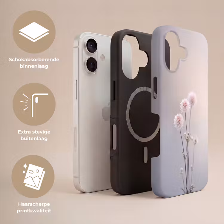 Bloemen - Bollen - Roze Toughcase MagSafe Apple iPhone 17 klein -USP_Lagen_NL