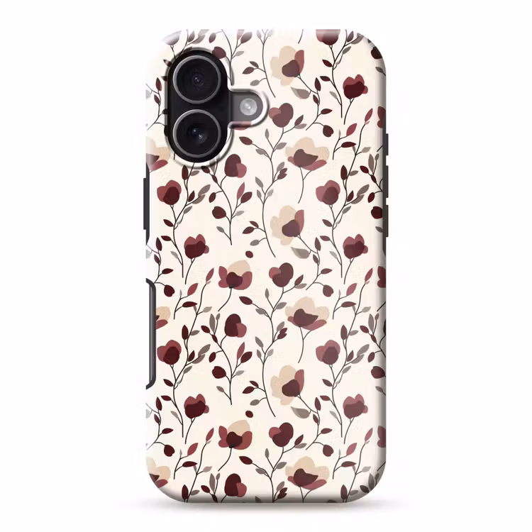 Bloemen - Botanisch - Bordeaux Toughcase MagSafe Apple iPhone 17 klein 1017 -3d