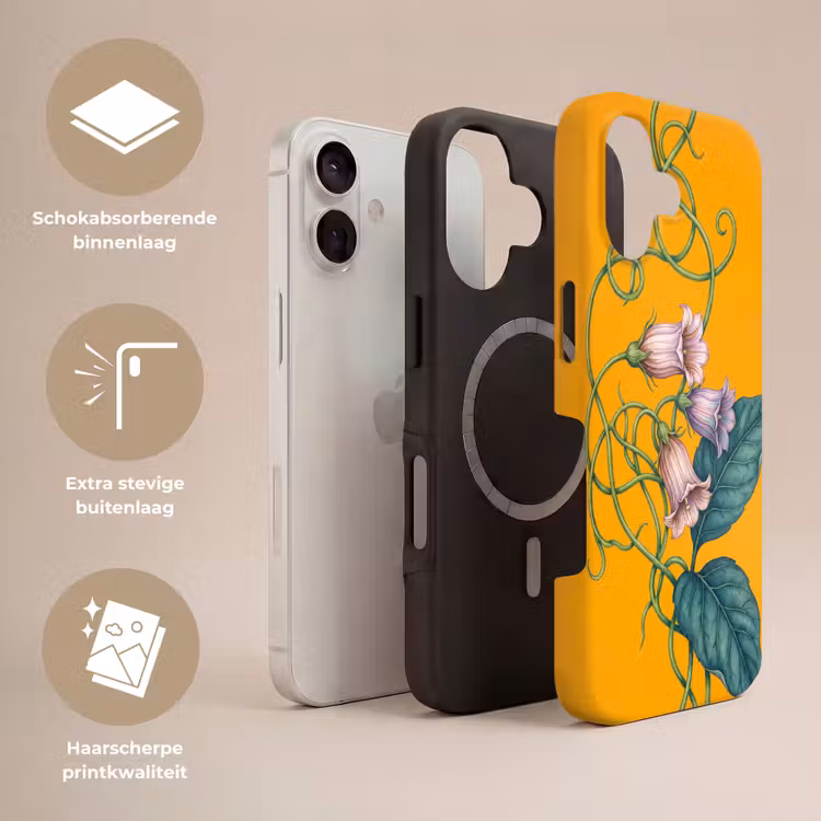 Telefoonhoesje Toughcase - Bloemen - Botanisch - Geel - Bloemen - Botanisch - Geel Toughcase MagSafe Apple iPhone 17 klein