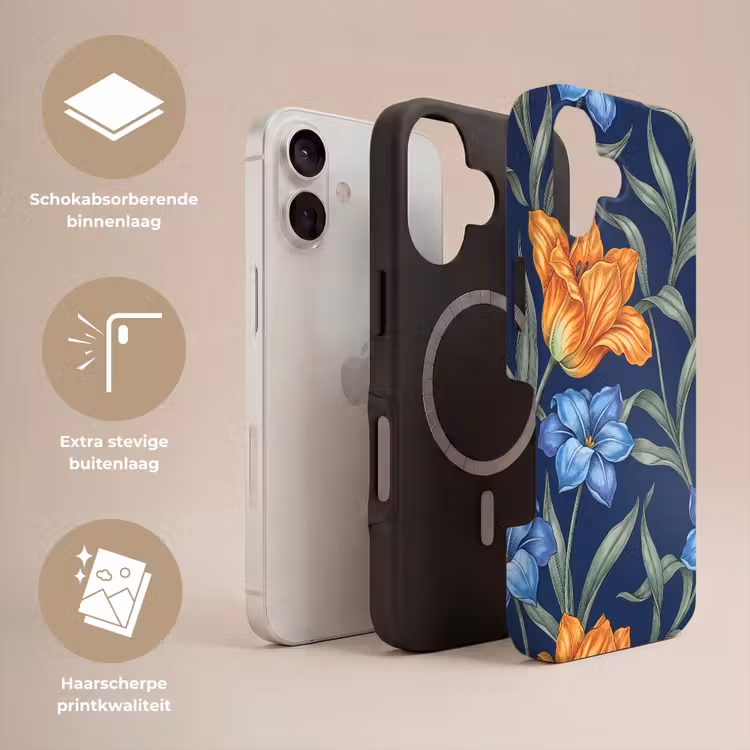 Telefoonhoesje Toughcase - Bloemen - Botanisch - Patroon - Bloemen - Botanisch - Patroon Toughcase MagSafe Apple iPhone 17 klein
