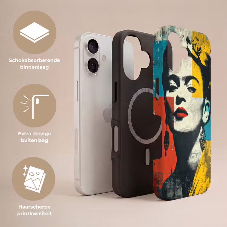 Bloemen - Felle kleuren - Grafisch - Modern Toughcase MagSafe Apple iPhone 17 klein -USP_Lagen_NL