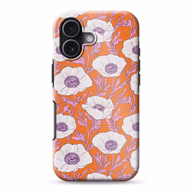 Bloemen - Grafisch - Oranje Toughcase MagSafe Apple iPhone 17 klein 1017 -3d
