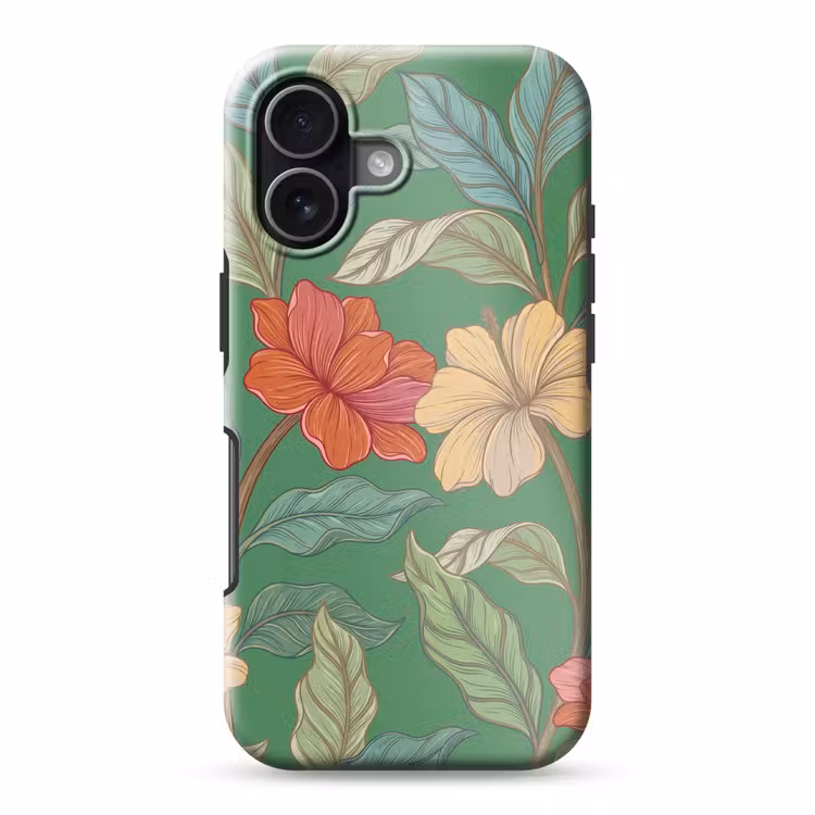 Telefoonhoesje Toughcase - Bloemen - Groen - Illustratie - Bloemen - Groen - Illustratie Toughcase MagSafe Apple iPhone 17 klein