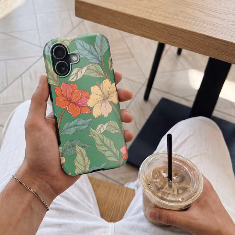 Telefoonhoesje Toughcase - Bloemen - Groen - Illustratie - Bloemen - Groen - Illustratie Toughcase MagSafe Apple iPhone 17 klein