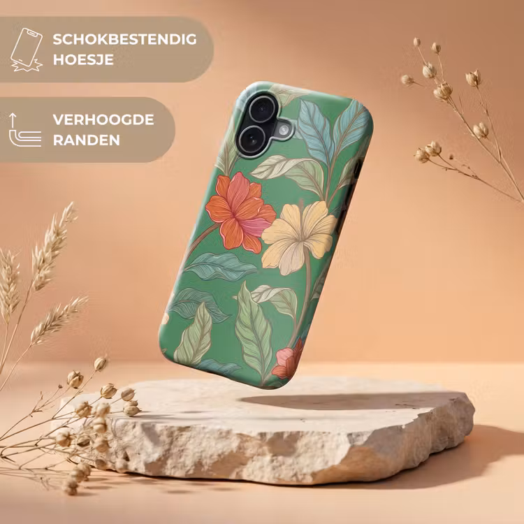 Telefoonhoesje Toughcase - Bloemen - Groen - Illustratie - Bloemen - Groen - Illustratie Toughcase MagSafe Apple iPhone 17 klein