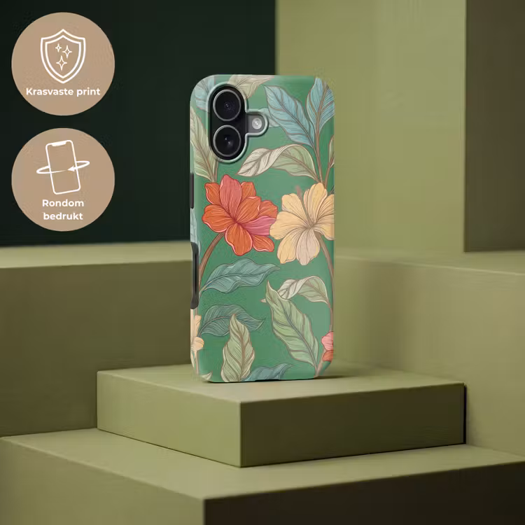 Telefoonhoesje Toughcase - Bloemen - Groen - Illustratie - Bloemen - Groen - Illustratie Toughcase MagSafe Apple iPhone 17 klein