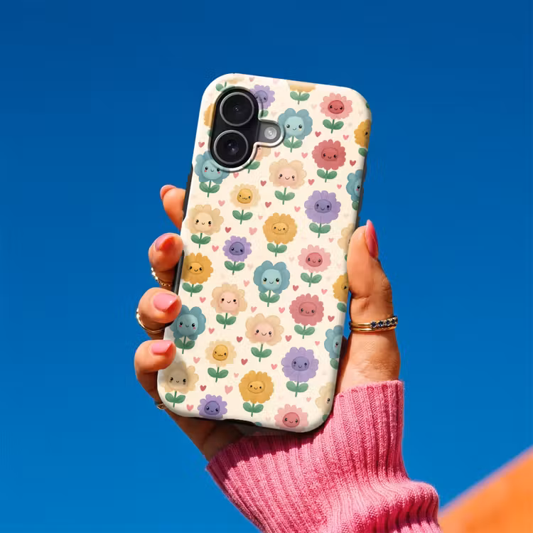 Bloemen - Hartjes - Kleurrijk Toughcase MagSafe Apple iPhone 17 klein 1017 -Sfeer1V