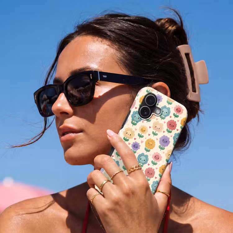 Bloemen - Hartjes - Kleurrijk Toughcase MagSafe Apple iPhone 17 klein 1017 -Sfeer2V