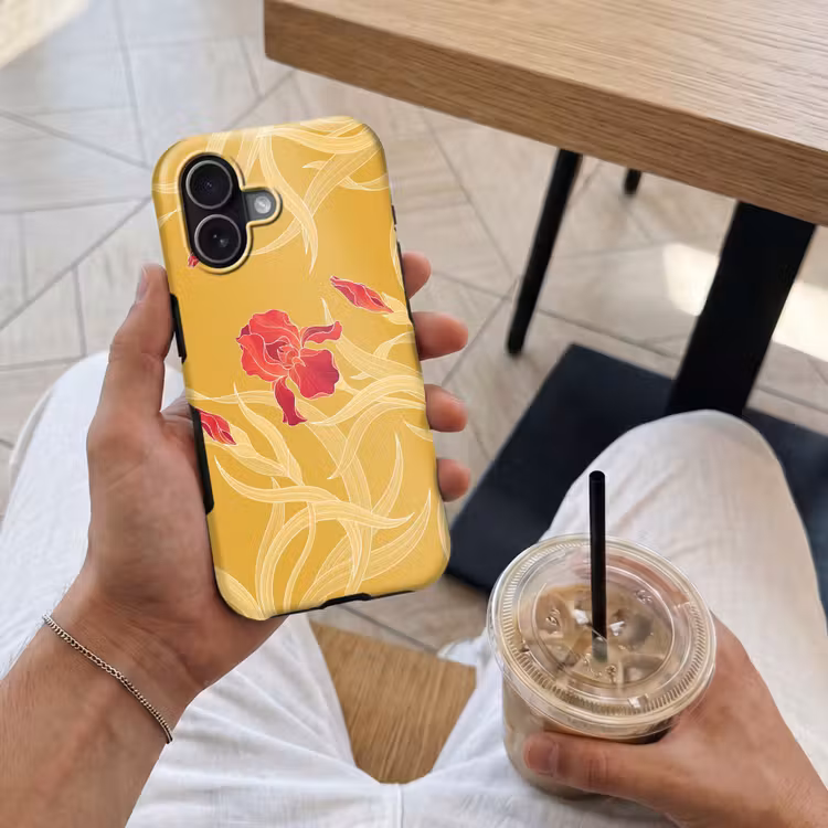 Telefoonhoesje Toughcase - Bloemen - Illustratie - Rood - Bloemen - Illustratie - Rood Toughcase MagSafe Apple iPhone 17 klein