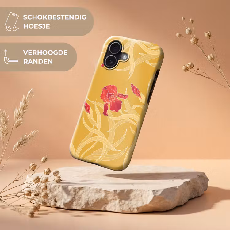 Telefoonhoesje Toughcase - Bloemen - Illustratie - Rood - Bloemen - Illustratie - Rood Toughcase MagSafe Apple iPhone 17 klein