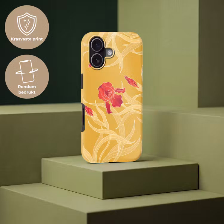 Telefoonhoesje Toughcase - Bloemen - Illustratie - Rood - Bloemen - Illustratie - Rood Toughcase MagSafe Apple iPhone 17 klein