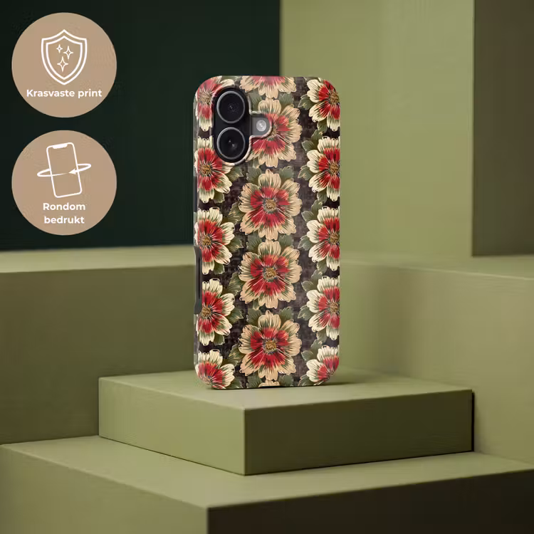 Bloemen - Klassiek - Patroon - Rood Toughcase MagSafe Apple iPhone 17 klein 1017 -USP_PrintM_NL