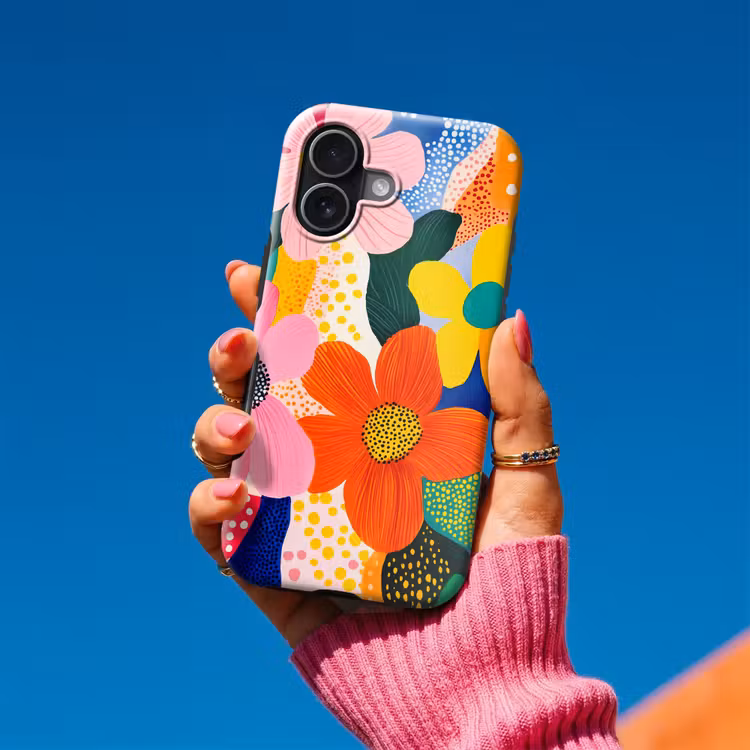 Bloemen - Kleurrijk - Stippen Toughcase MagSafe Apple iPhone 17 klein -Sfeer1V