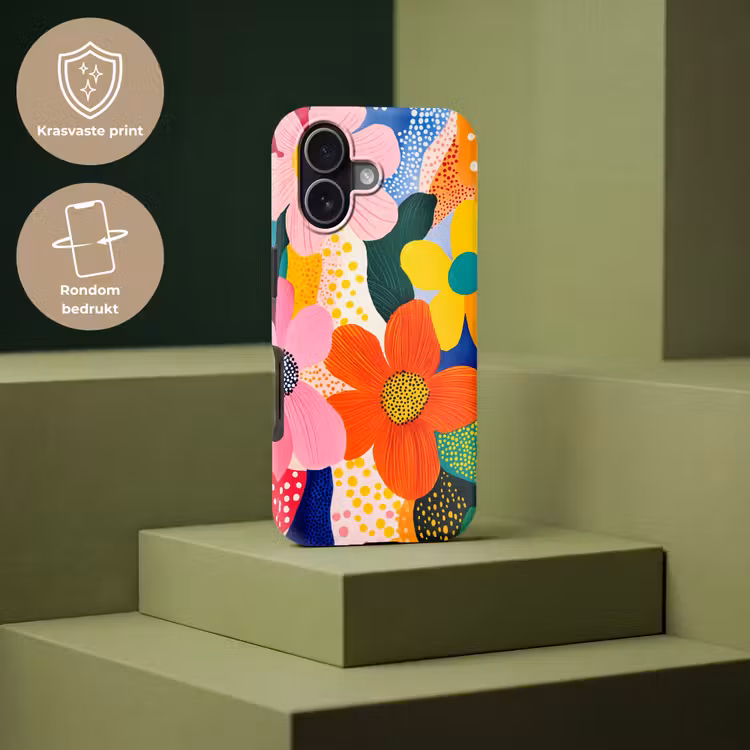 Bloemen - Kleurrijk - Stippen Toughcase MagSafe Apple iPhone 17 klein -USP_PrintM_NL