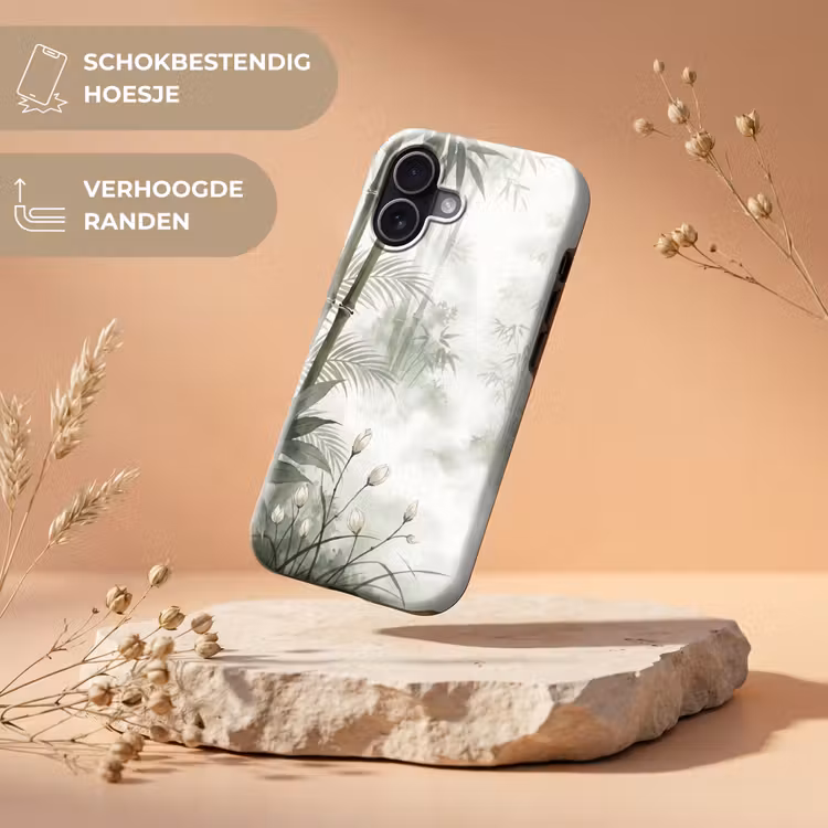 Bloemen - Knop - Tuin - Illustratie - Wit Toughcase MagSafe Apple iPhone 17 klein -USP_RandenV_NL