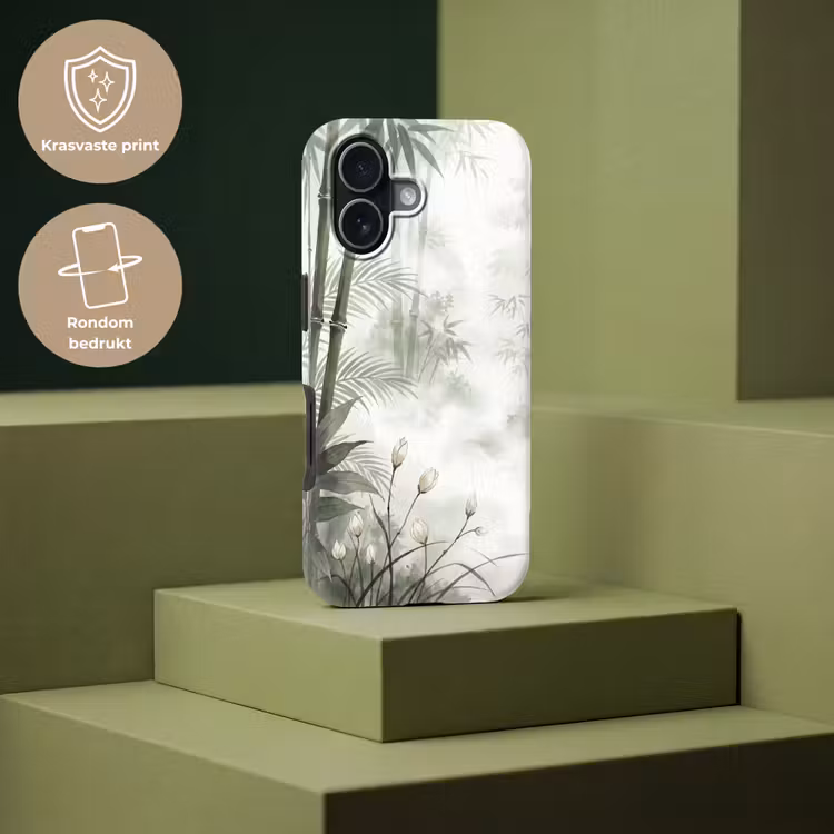 Bloemen - Knop - Tuin - Illustratie - Wit Toughcase MagSafe Apple iPhone 17 klein -USP_PrintM_NL
