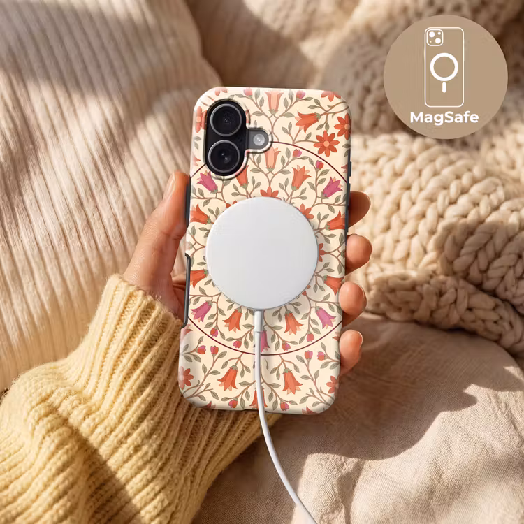 Bloemen - Mandala - Decoratief - Rood Toughcase MagSafe Apple iPhone 17 klein -USP_MagsafeV