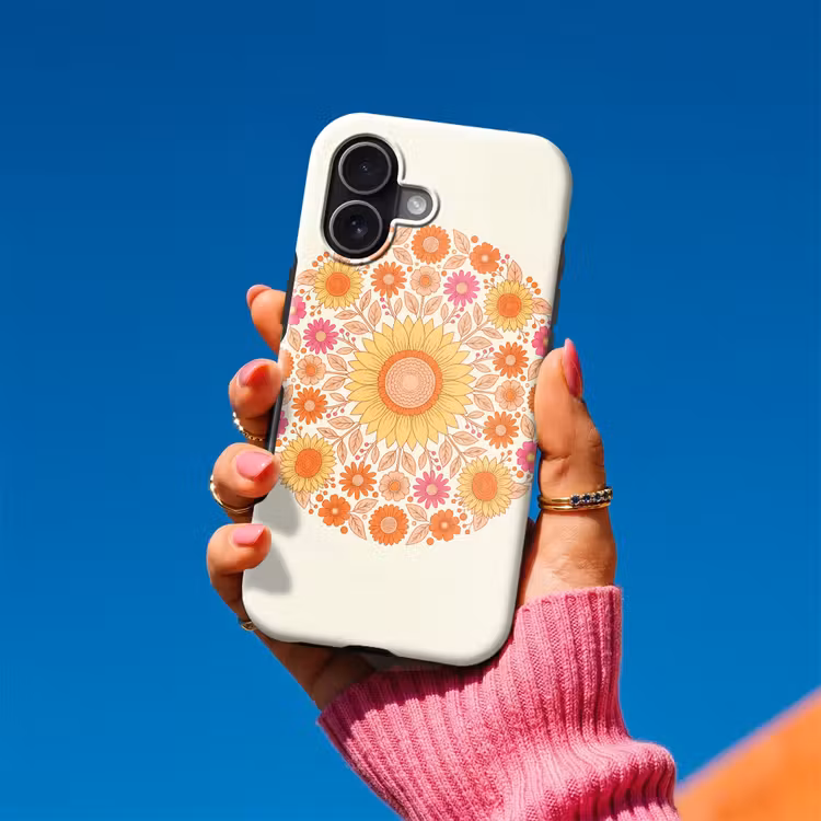 Bloemen - Mandala - Patroon - Kleurrijk Toughcase MagSafe Apple iPhone 17 klein -Sfeer1V