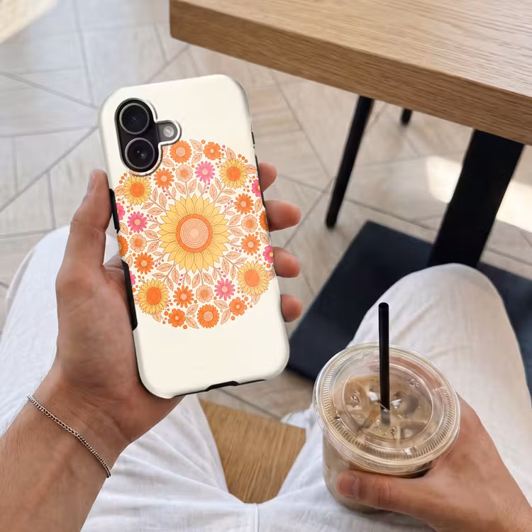 Bloemen - Mandala - Patroon - Kleurrijk Toughcase MagSafe Apple iPhone 17 klein -Sfeer1M