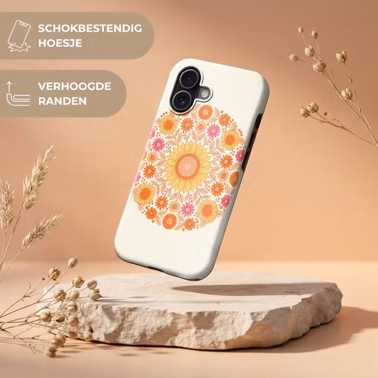Bloemen - Mandala - Patroon - Kleurrijk Toughcase MagSafe Apple iPhone 17 klein -USP_RandenV_NL