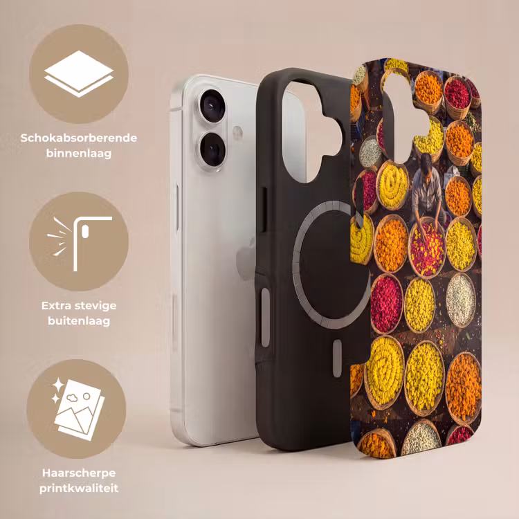 Telefoonhoesje Toughcase - Bloemen - Markt - Kleurrijk - Bloemen - Markt - Kleurrijk Toughcase MagSafe Apple iPhone 17 klein