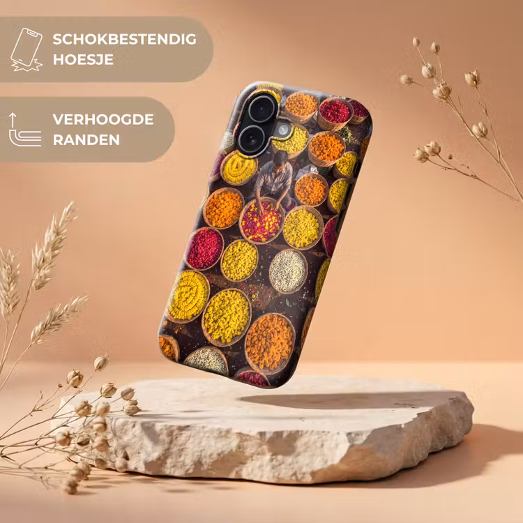 Telefoonhoesje Toughcase - Bloemen - Markt - Kleurrijk - Bloemen - Markt - Kleurrijk Toughcase MagSafe Apple iPhone 17 klein