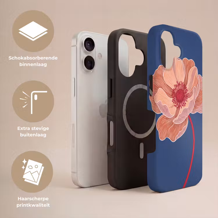 Telefoonhoesje Toughcase - Bloemen - Modern - Abstract - Bloemen - Modern - Abstract Toughcase MagSafe Apple iPhone 17 klein